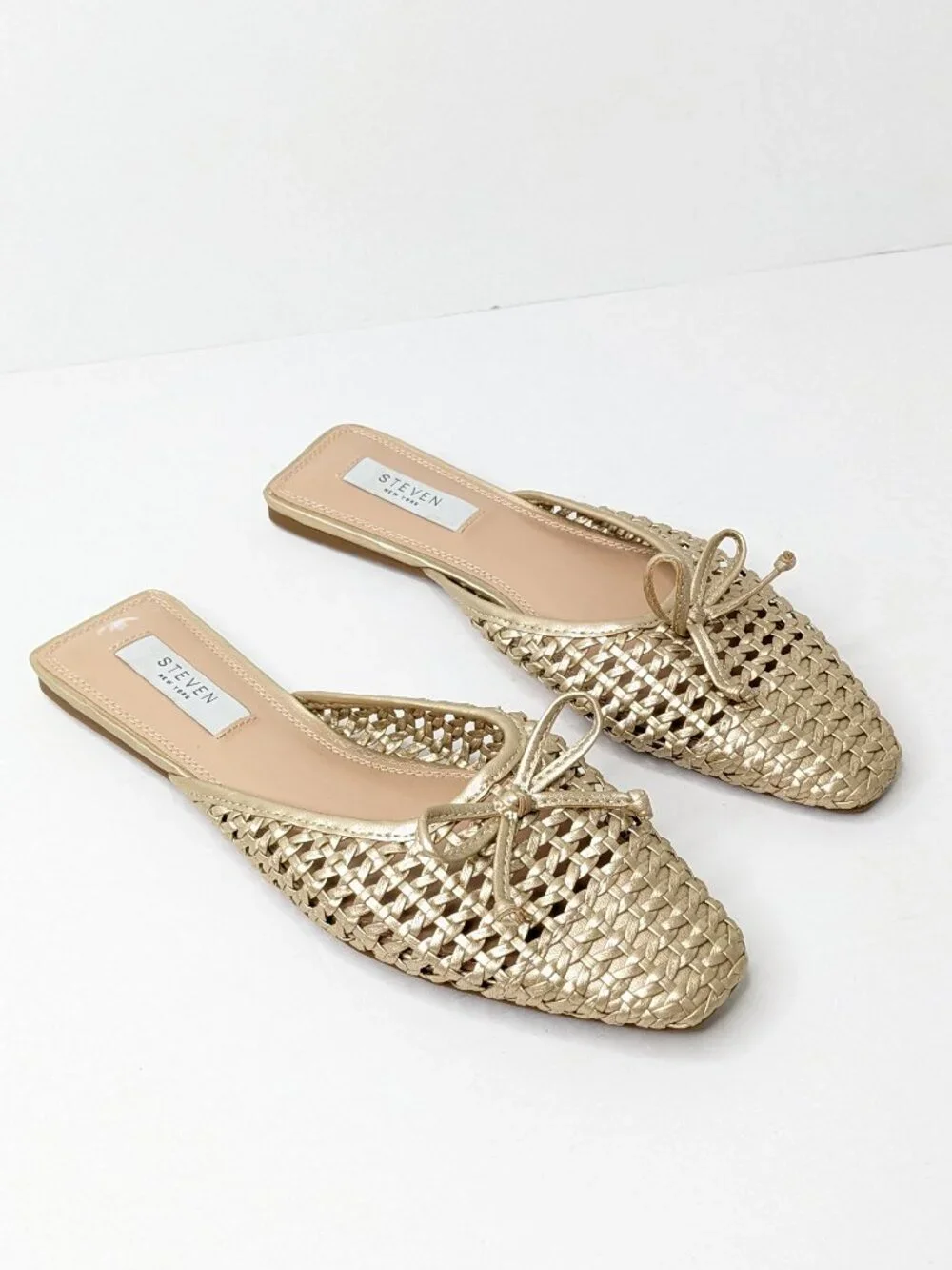 Steven New York Celeste Mules, Gold, Women's 7 - Picture 2 of 5